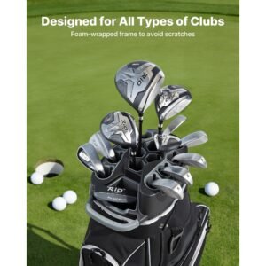 golf cart bag 14 way top divider organizer golf club bag with full length divider storage pockets shoulder strap rain hood smooth zippers high strength 900d polyester for men women 2.jpg