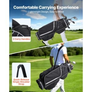 golf cart bag 14 way top divider organizer golf club bag with full length divider storage pockets shoulder strap rain hood smooth zippers high strength 900d polyester for men women 5.jpg
