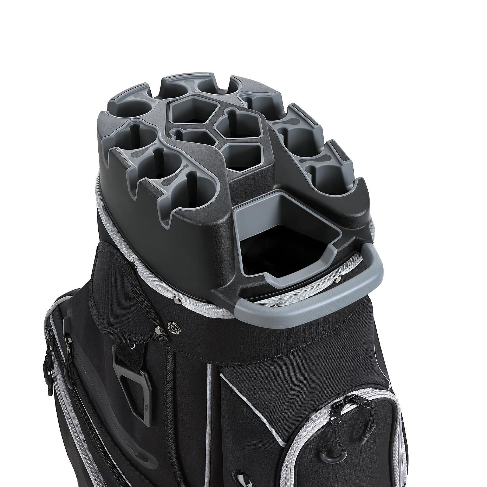 golf cart bag 14 way top divider organizer golf club bag with full length divider storage pockets shoulder strap rain hood smooth zippers high strength 900d polyester for men women.jpg