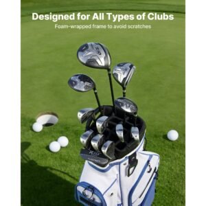 golf cart bag 15 way top divider organizer golf club bag with full length divider storage pockets ergonomic shoulder strap rain hood smooth zippers lightweight polyester for men women 2.jpg