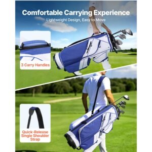 golf cart bag 15 way top divider organizer golf club bag with full length divider storage pockets ergonomic shoulder strap rain hood smooth zippers lightweight polyester for men women 5.jpg