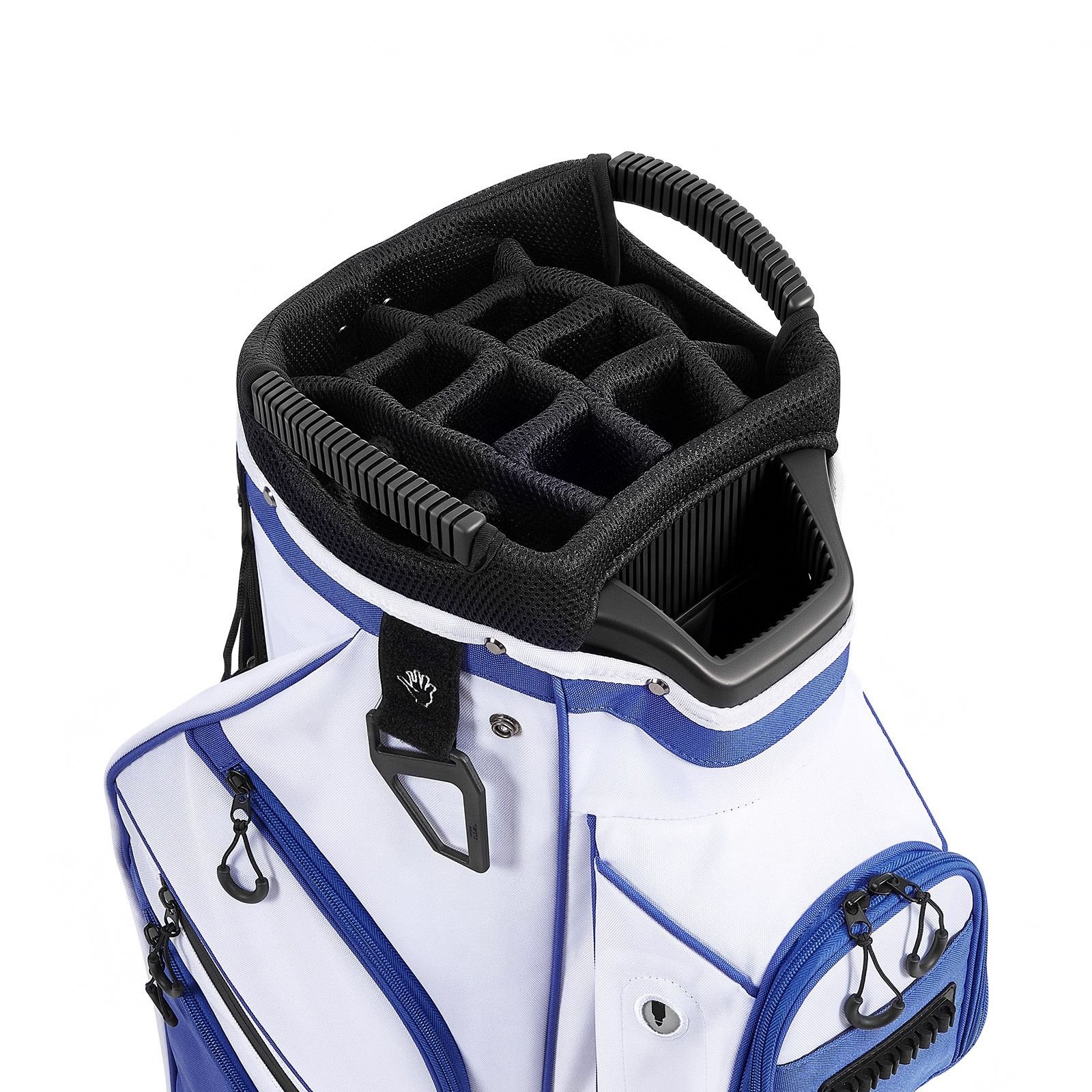 golf cart bag 15 way top divider organizer golf club bag with full length divider storage pockets ergonomic shoulder strap rain hood smooth zippers lightweight polyester for men women.jpg