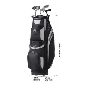 golf cart bag with 14 way organizer divider top 36 13 pockets premium cart bag durable golf bags with handles dust cover detachable straps for men women black color block 1.jpg