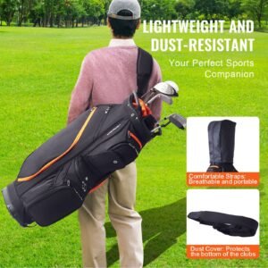 golf cart bag with 14 way organizer divider top 36 13 pockets premium cart bag durable golf bags with handles dust cover detachable straps for men women black orange 3.jpg