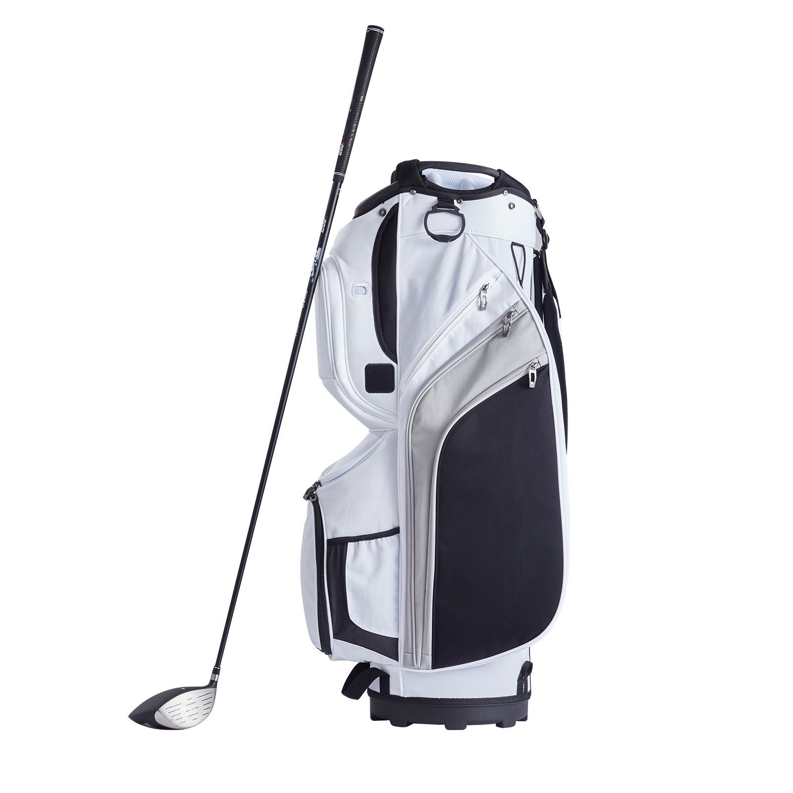 golf cart bag with 14 way organizer divider top 36 13 pockets premium nylon cart bag durable golf bags with handles dust cover detachable straps for men women white color block.jpg
