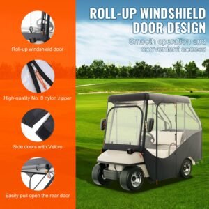 golf cart enclosure 420d polyester driving enclosure with 4 sided transparent windows 4 passenger club car covers for 22 passenger golf carts sunproof and dustproof outdoor cart cover 4.jpg