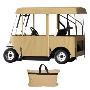 Golf Cart Enclosure, with 4-Sided Fairway Deluxe, 300D Waterproof Driving Enclosure with Transparent Windows, Fit for 2+2 Seats Golf Carts (Roof Up to 78.7''L)