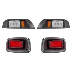 Golf Cart Light Kit, 12V, LED Headlight and Taillight Kit with Wiring Harness, Switch, Zip Ties, ABS Housing, High-Brightness, Waterproof and Dustproof, Suitable for Club Car DS 1993-Up Models
