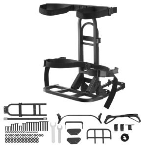 Golf Cart Rear Seat Bag Holder, 27.8 x 16.1 x 30.9 inch, Compatible with Most Golf Carts with Rear Seat Grab Bar, Space-Saving Carbon Steel Bag Holder Bracket, No-Drilling Installation, Black