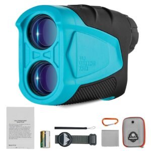 Golf Rangefinder, 900 Yards Laser Golfing Hunting Range Finder, 6X Magnification Distance Measuring, Golfing Accessory with External Magnet Mount, High-Precision Flag Lock, Slope, and Batteries
