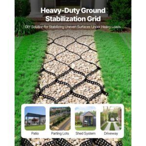 gravel grid 2 inch depth 3281 x 984 ft 10000 x 3000 mm 1880 lbs per sq ft grass ground retainer permeable geo grids driveway stabilization for garden patio walkway rv parking slopes 1.jpg