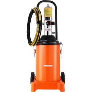 grease pump 3 gallon 12l air operated grease pump with 13 ft high pressure hose and grease gun pneumatic grease bucket pump with wheels portable lubrication grease pump 501 pressure ratio 3.jpg