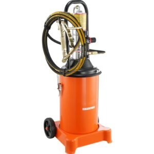 grease pump 3 gallon 12l air operated grease pump with 13 ft high pressure hose and grease gun pneumatic grease bucket pump with wheels portable lubrication grease pump 501 pressure ratio 4.jpg
