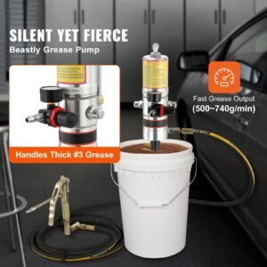 grease pump 501 pressure ratio air operated grease pump with 13 ft high pressure hose and grease gun pneumatic grease pump portable lubrication grease pump with 360 swivel grease gun head 1.jpg