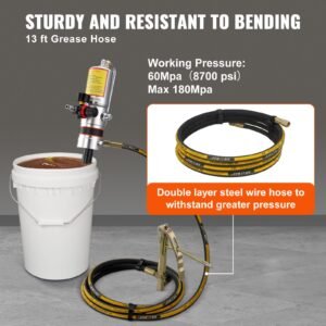 grease pump 501 pressure ratio air operated grease pump with 13 ft high pressure hose and grease gun pneumatic grease pump portable lubrication grease pump with 360 swivel grease gun head 3.jpg