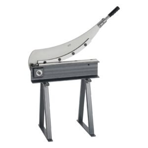 Guillotine Shear, 20 in Bed Width Benchtop Cutter, Manual Hand Plate Shear for Metal Sheet Processing, with Q235 Material, High Precision, Stand, for PCB Board, Aluminum, Steel, Copper, Plastic