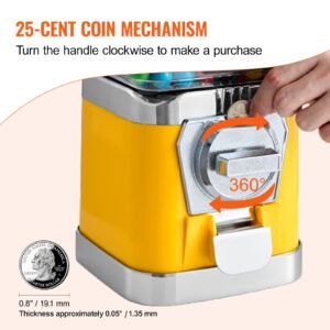 gumball machine for kids 17h home candy vending machine pc gumball dispenser bubble gum machine for game stores coin operated gumball bank for toy capsules bouncy balls candy yellow 3.jpg