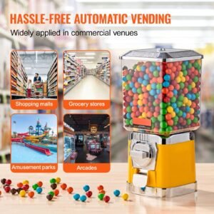 gumball machine for kids 17h home candy vending machine pc gumball dispenser bubble gum machine for game stores coin operated gumball bank for toy capsules bouncy balls candy yellow 5.jpg