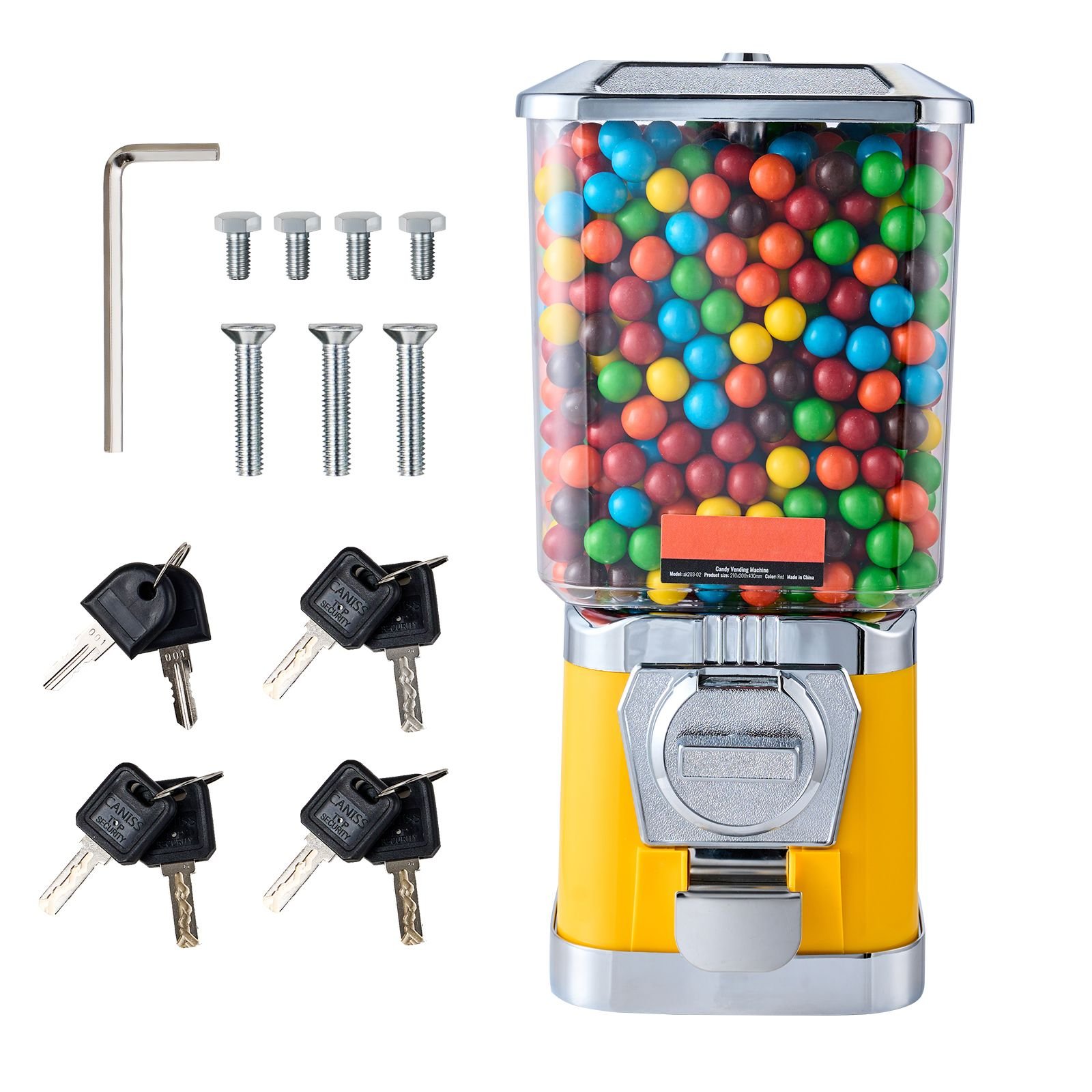 gumball machine for kids 17h home candy vending machine pc gumball dispenser bubble gum machine for game stores coin operated gumball bank for toy capsules bouncy balls candy yellow.jpg