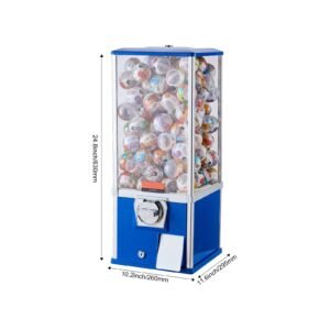 gumball machine for kids 25 height home vending machine ps bouncy balls dispenser hold 230 capsule toys rectangle bubble gum machine for game stores coin operated gumball bank blue 1.jpg