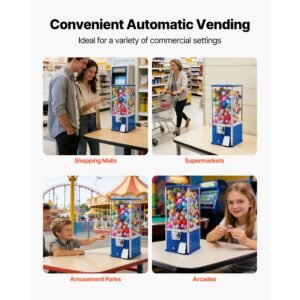 gumball machine for kids 25 height home vending machine ps bouncy balls dispenser hold 230 capsule toys rectangle bubble gum machine for game stores coin operated gumball bank blue 4.jpg