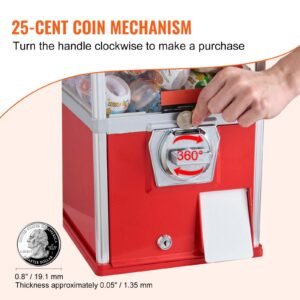 gumball machine for kids 25 height home vending machine ps bouncy balls dispenser hold 230 capsule toys rectangle bubble gum machine for game stores coin operated gumball bank red 3.jpg
