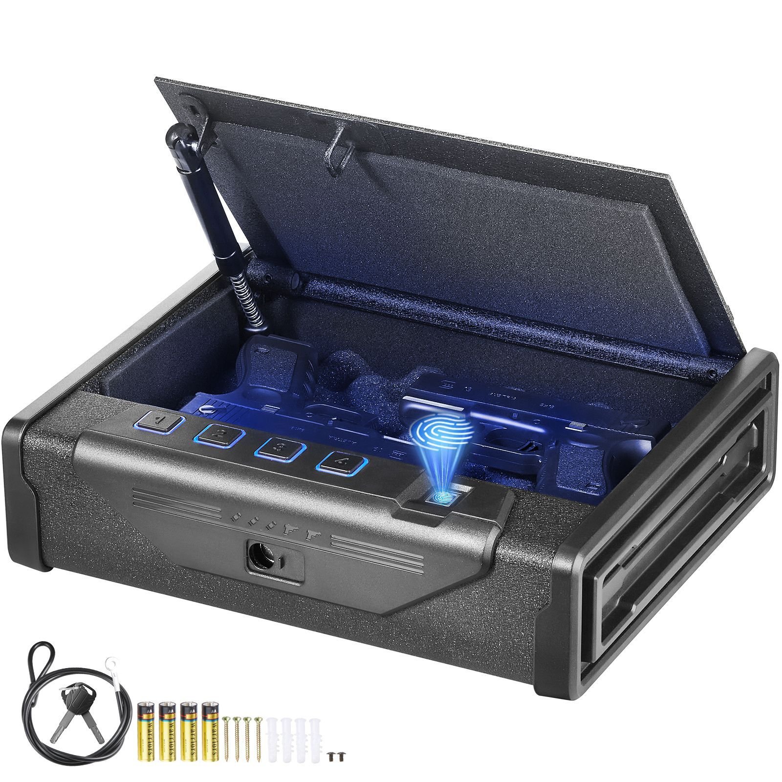 gun safe for pistols biometric gun safe with three quick access ways of fingerprints passwords and keys handgun safe for 2 pistols for home bedside nightstand car.jpg
