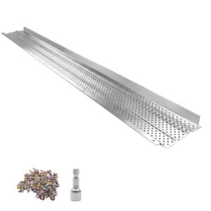 Gutter Guard, 5 inch Aluminum Gutter Cover Heavy-Duty, 32ft Length Protection Cover for Leaf & Debris, 0.02 in Thickness Mill Finish, Easy DIY Install, Fast Drainage, Screws Included, 8 PCS