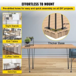 hairpin table legs 28 black set of 4 desk legs 880lbs load capacity each 220lbs hairpin desk legs 3 rods for bench desk dining end table chairs carbon steel diy heavy duty furniture legs 5.jpg