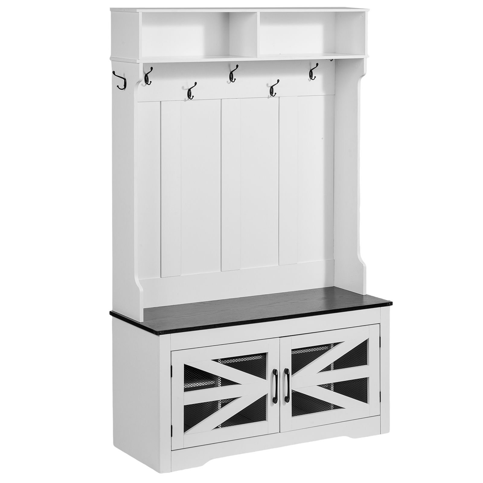 hall tree entryway bench led coat rack with shoe storage 42 wide mudroom bench with storage and seating adjustable shelves and 7 hanging hooks for mudroom entryway hallway.jpg