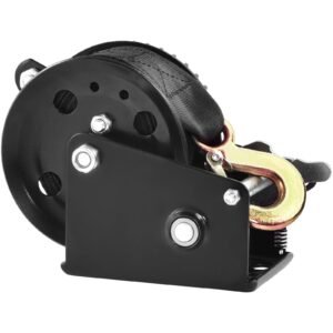 hand winch 1200 lbs pulling capacity boat trailer winch heavy duty rope crank with 23 ft polyester strap and two way ratchet manual operated hand crank winch for trailer boat or atv towing 5.jpg
