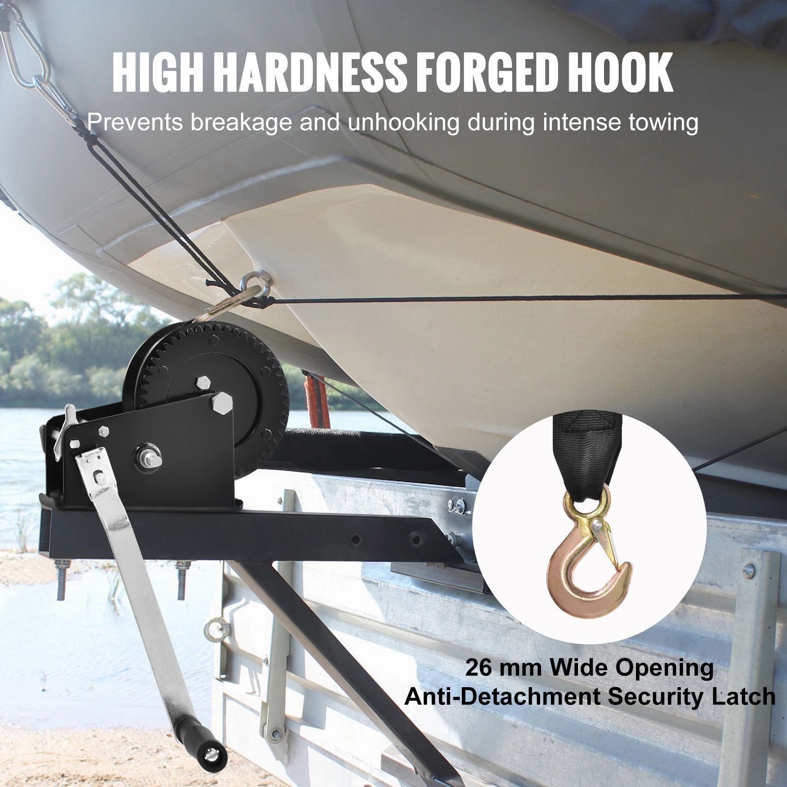 hand winch 3500 lbs pulling capacity boat trailer winch heavy duty rope crank with 33 ft polyester strap and two way ratchet manual operated hand crank winch for trailer boat or atv towing.jpg