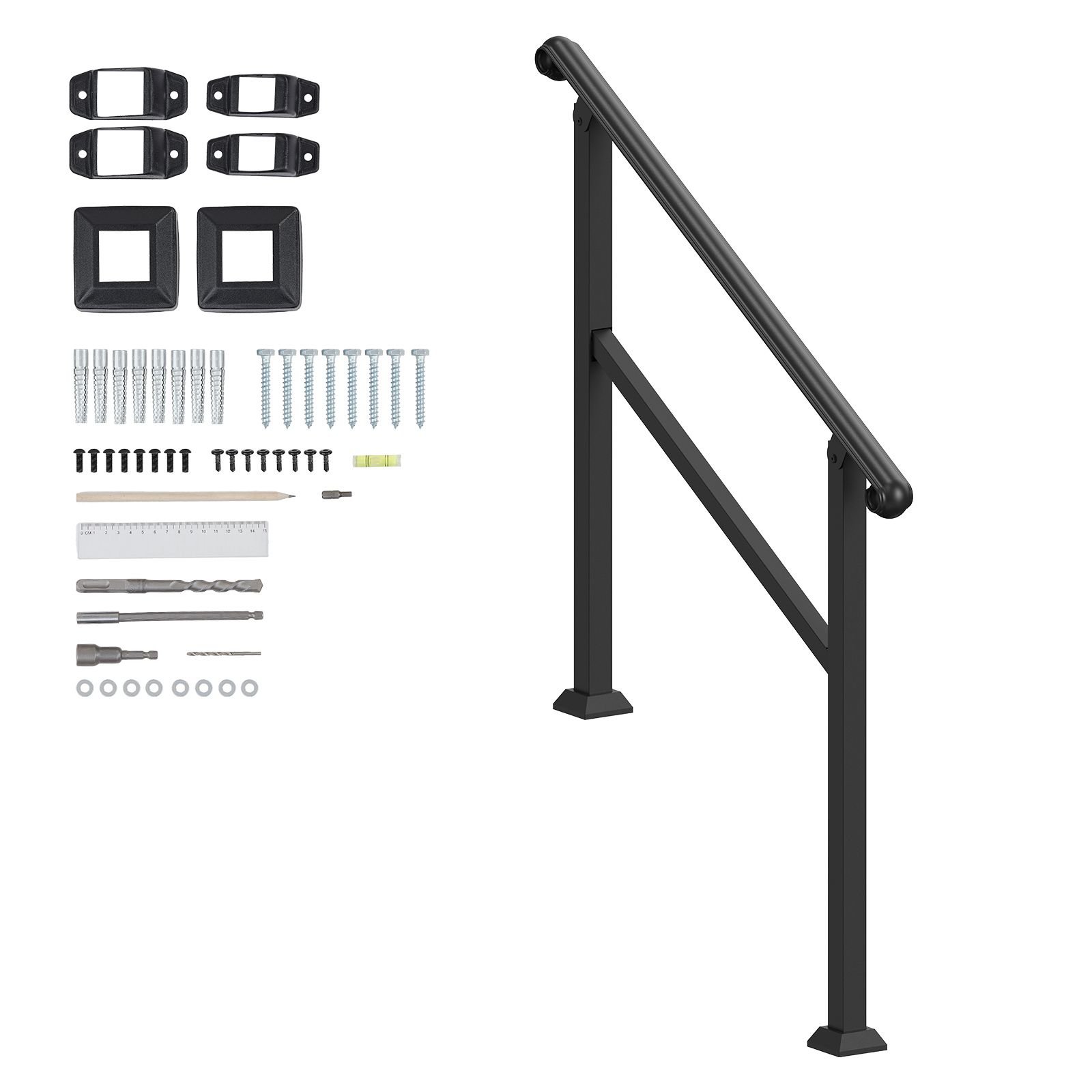 handrails for outdoor steps 2 3 step stair hand rail indoor railing kit railings for outside steps with installation kit hand rails for seniorsporch railing deck hand rail black.jpg