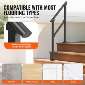handrails for outdoor steps 2 3 step stair hand rail kit transitional carbon steel railings with installation kit stair rails for seniors concrete steps porch deck black square tube 4.jpg