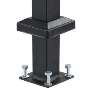 Handrails for Outdoor Steps, 5 Step Stair Hand Rail Kit, Transitional Carbon Steel Railings with Installation Kit, Stair Rails for Seniors, Concrete Steps & Porch & Deck, Black Square Tube
