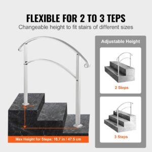 handrails for outdoor steps fit 1 or 3 steps outdoor stair railing white wrought iron handrail flexible front porch hand rail transitional handrails for concrete steps or wooden stairs 3.jpg