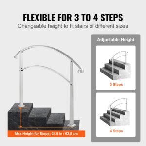 handrails for outdoor steps fit 1 or 4 steps outdoor stair railing white wrought iron handrail flexible front porch hand rail transitional handrails for concrete steps or wooden stairs 3.jpg