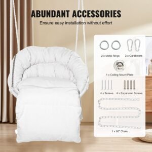 hanging hammock swing chair 330 lbs capacity macram hanging chair with cushion and mounting hardware cotton rope swing chair for bedroom balcony patio garden beige 4.jpg