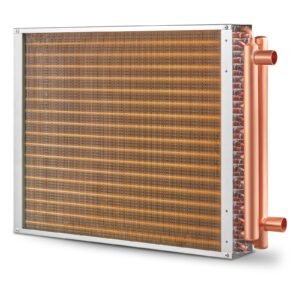 Heat Exchanger Water to Air, 18"x 20" with 3-Row 3/8" Copper Ports, 242 Aluminum Fins Heat Exchanger for Outdoor Wood Furnaces, Residential Heating and Cooling, and Forced Air Heating