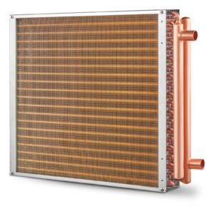 Heat Exchanger Water to Air, 20"x 20" with 3-Row 3/8" Copper Ports, 242 Aluminum Fins Heat Exchanger for Outdoor Wood Furnaces, Residential Heating and Cooling, and Forced Air Heating