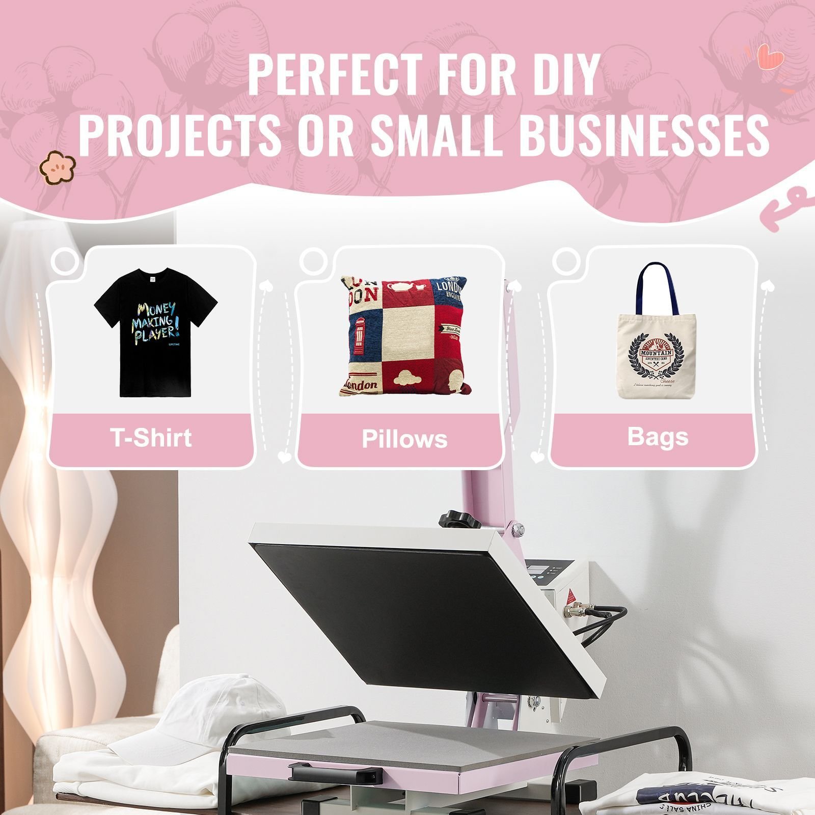 heat press 15 x 15 inch digital heat press machine slide out heat transfer machine fast and even heating 2 layer insulation cotton heat transfer machine for t shirtspillowsbags pink.jpg
