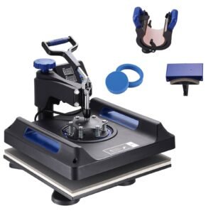 Heat Press 15x15, Upgraded Heat Press Machine 5 in 1, Anti-Scald, Fast-Heating, Swing Away Digital Control Multifunction Heat Press for Sublimation Combo for T-Shirt Hat Cap Mug Plate