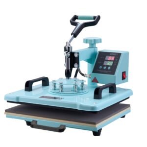 Heat Press Machine, 12 x 15 inch, 5 in 1 Heat Transfer Machine with 30 oz Tumbler Press, 360° Swing Away T-Shirt Pressing, Digital Precise Control, for T-Shirts/Mugs/Hats/Plates, Green