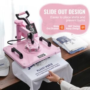 heat press machine 12 x 15 inch 5 in 1 heat transfer machine with 30 oz tumbler press 360 swing away t shirt pressing digital precise control for t shirtsmugshatsplates pink 2.jpg