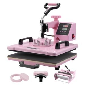 heat press machine 12 x 15 inch 5 in 1 heat transfer machine with 30 oz tumbler press 360 swing away t shirt pressing digital precise control for t shirtsmugshatsplates pink 5.jpg