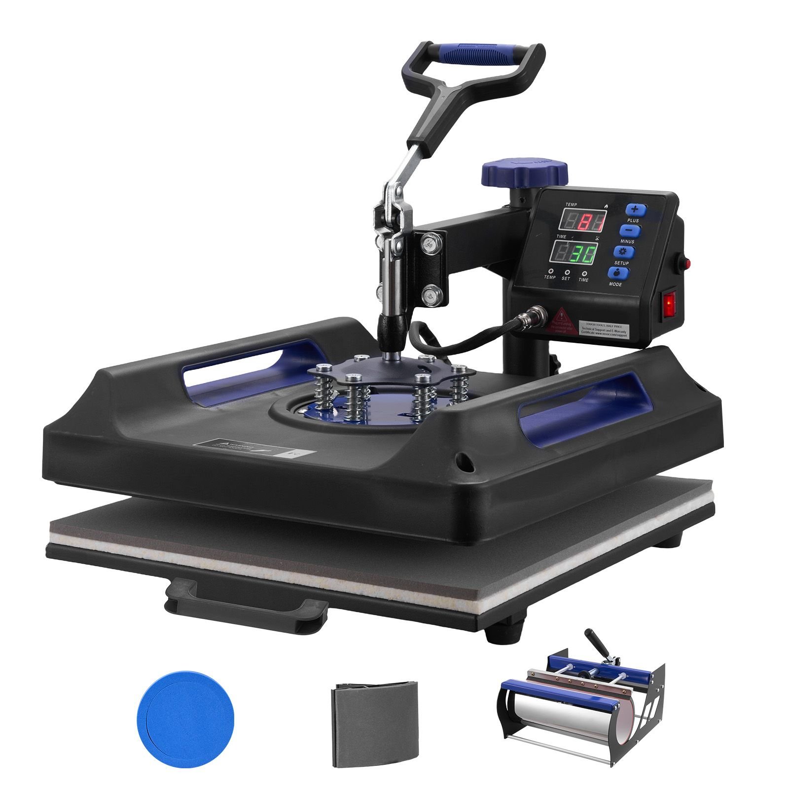 heat press machine 15 x 15 inch 5 in 1 heat transfer machine with 30 oz tumbler press 360 swing away digital t shirt pressing teflon coating for t shirtsmugshatsplates blackblue.jpg