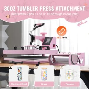 heat press machine 15 x 15 inch 8 in 1 heat transfer machine with 6 30 oz tumbler press 360 swing away t shirt pressing digital precise control for t shirtsmugshatsplates pink 2.jpg