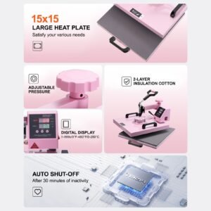 heat press machine 15 x 15 inch 8 in 1 heat transfer machine with 6 30 oz tumbler press 360 swing away t shirt pressing digital precise control for t shirtsmugshatsplates pink 5.jpg