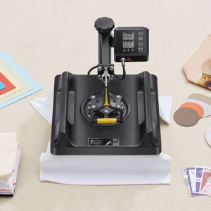 heat press machine 8 in 1 combo, heat press 15x15 in, swing away t shirt printing machine digital control, multifunction transfer machine sublimation, for t shirt hat cap mug plate, black