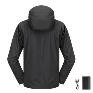 Heated Jacket for Women with 7.4V Battery, Soft Shell Electric Heating Coat, Windproof Waterproof Lightweight Outerwear with 5 Heating Zones & 3 Heat Settings, Machine Washable, L Size